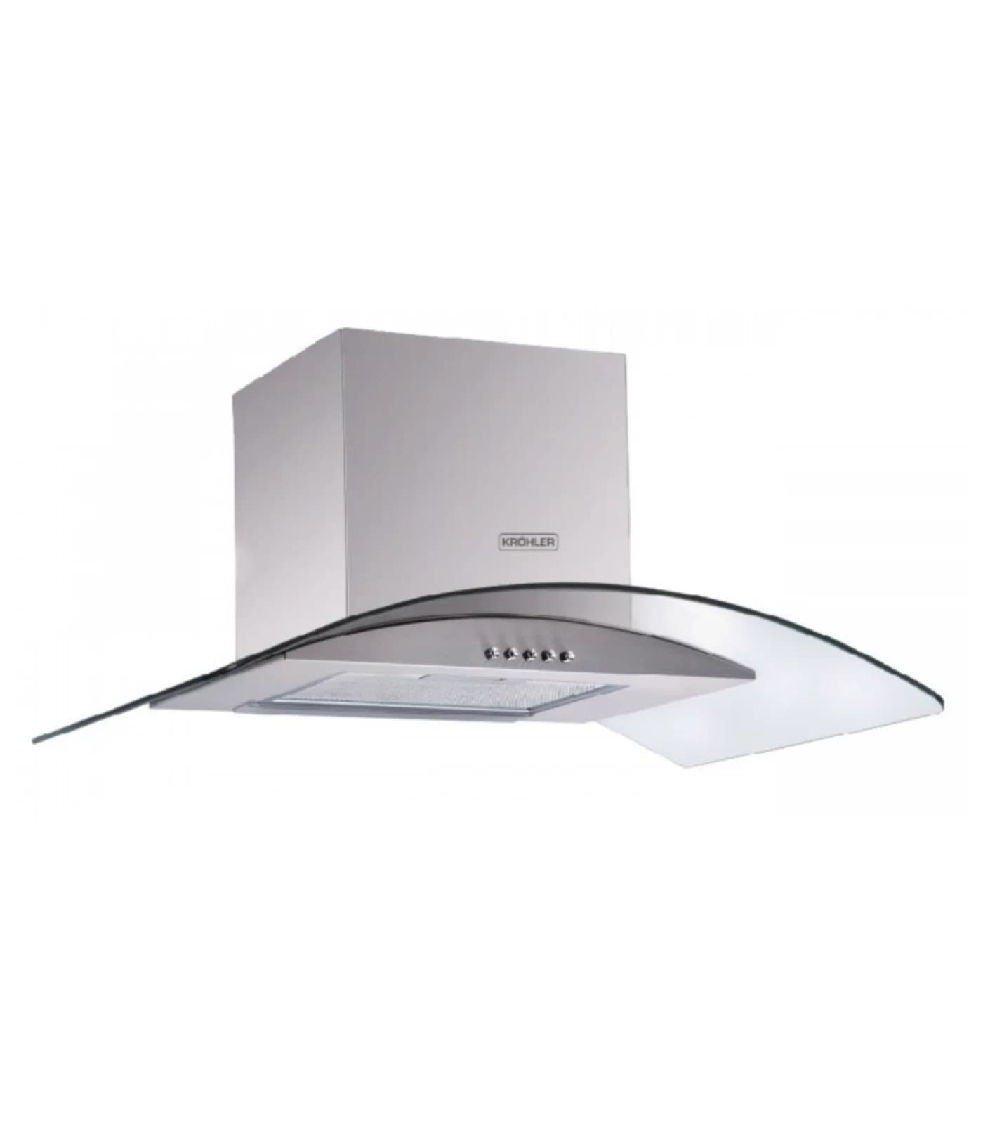 Hotte Cheminée 90 cm Verre & Inox 650 m³/h Commandes Mécaniques – EKH-IBE90-INVE