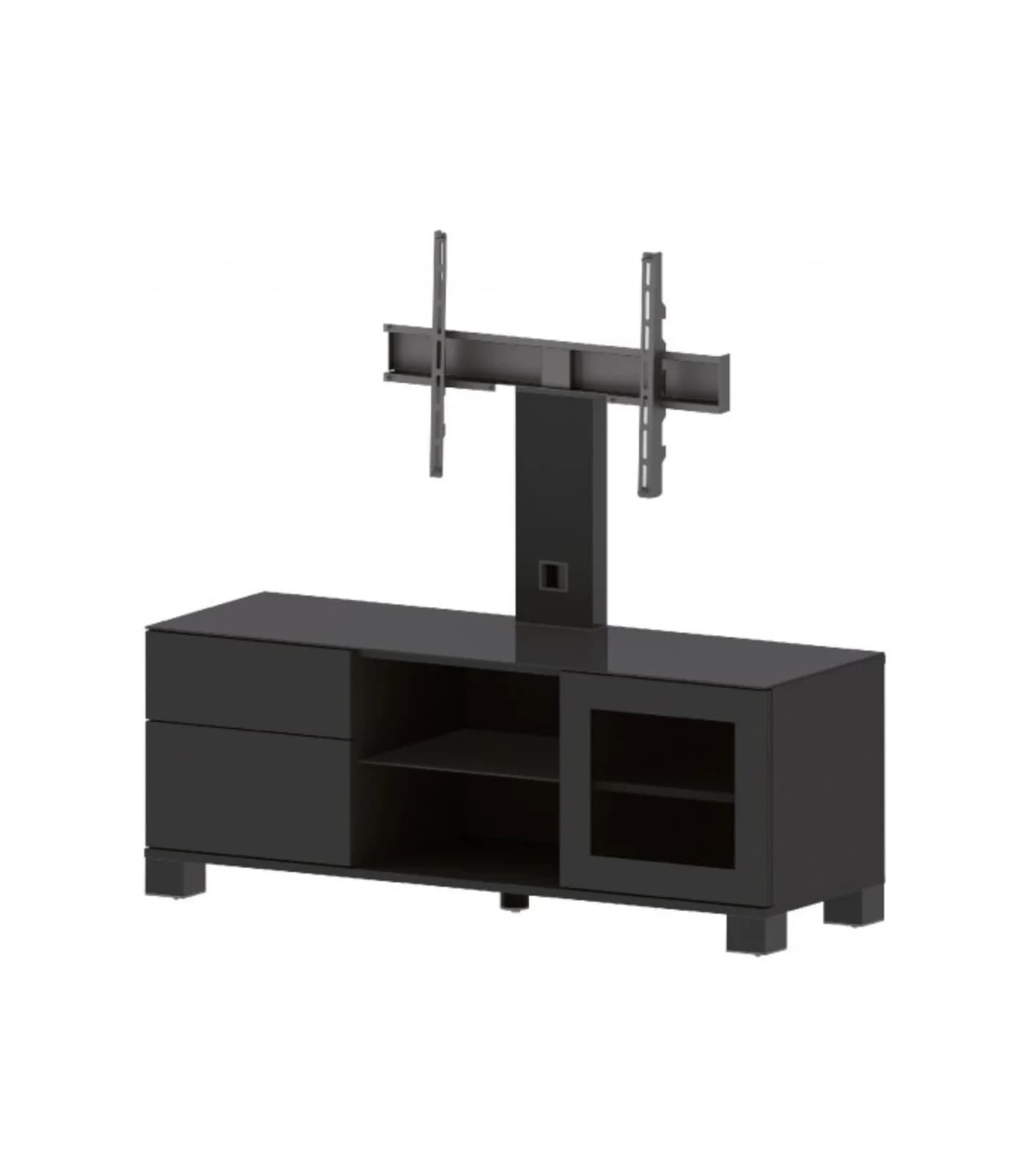 Meuble TV Design avec Support Écran et Étagères de Rangement – LB-1141-B-BLK