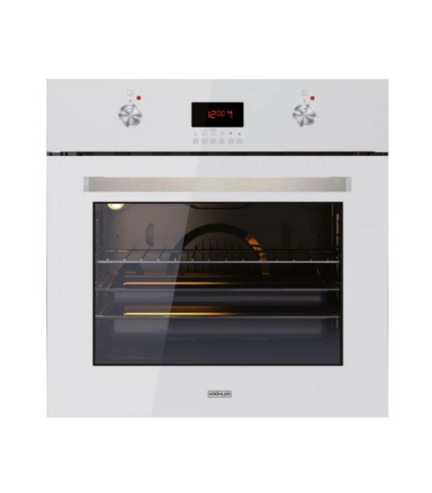 Four Encastrable Électrique 60 cm 67L Chaleur Tournante Verre Blanc – FEE-6883-WH