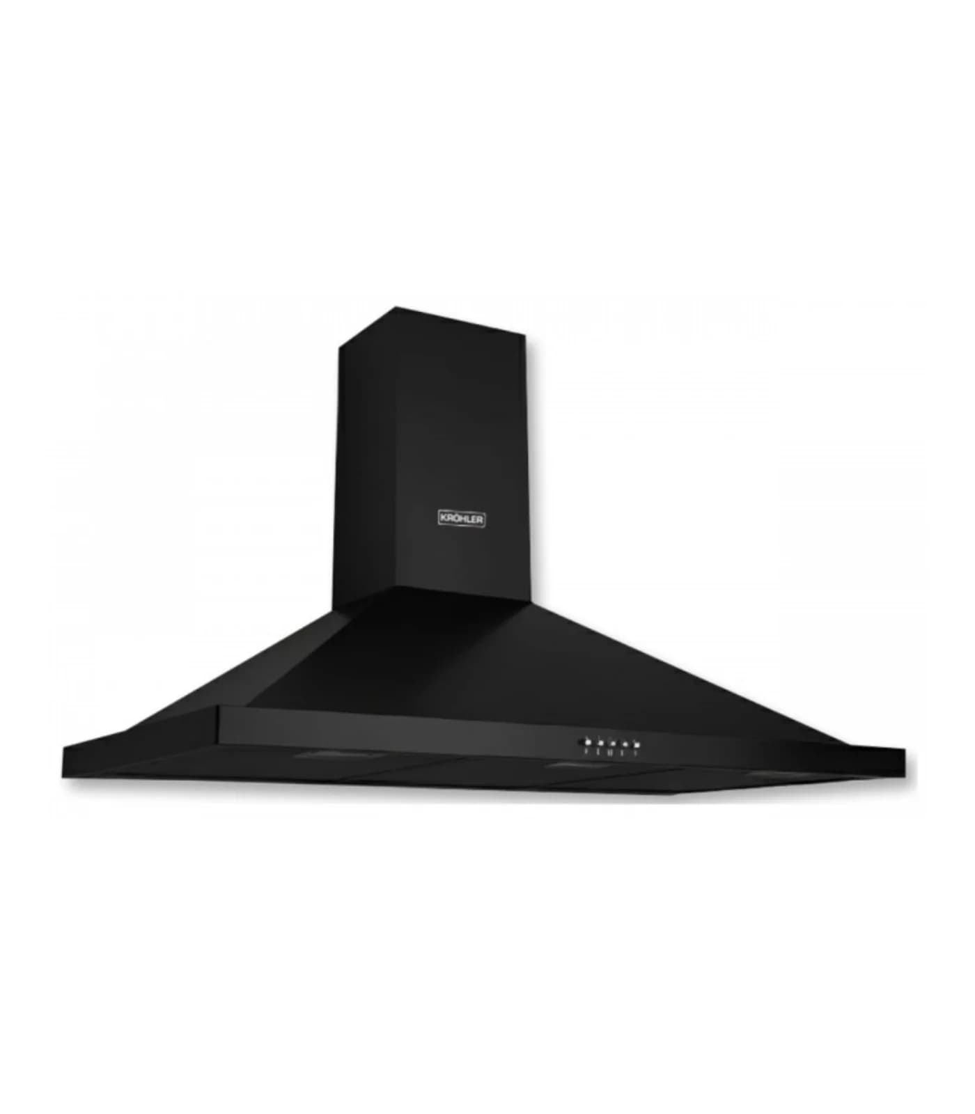 Hotte Cheminée 60 cm Noir 450 m³/h avec Double Éclairage – EKH-GUS60-BL