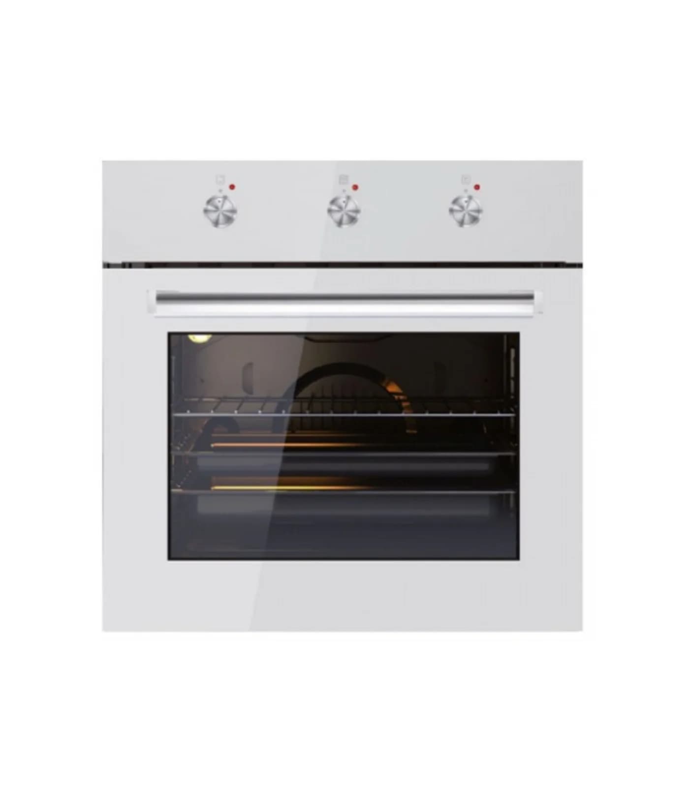 Four Encastrable Électrique 60 cm 65L Chaleur Tournante Verre Blanc – FEE-6433-WH