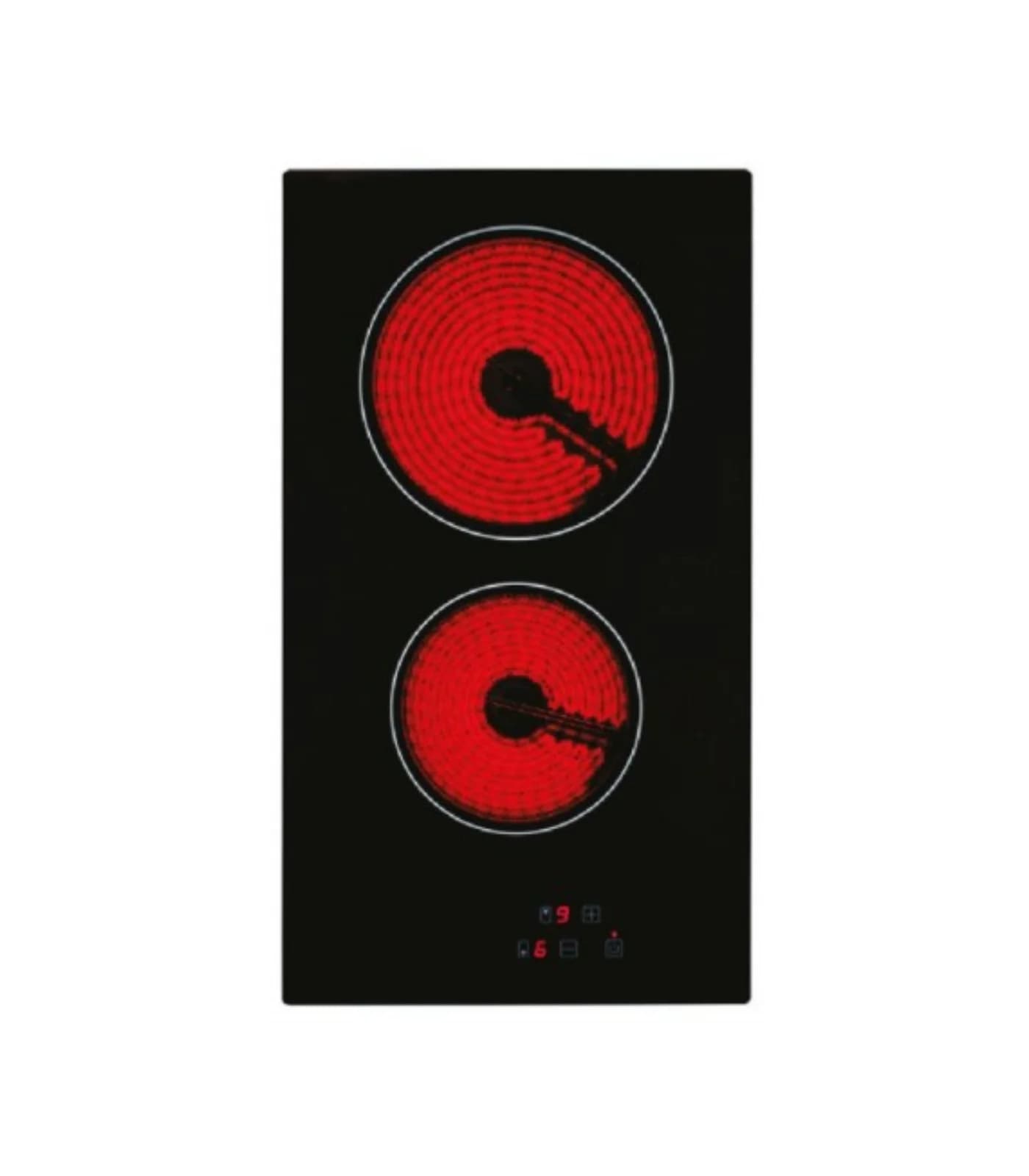 Plaque Vitrocéramique 30 cm 2 Foyers Électriques Tactile Verre Noir – PGE-30-VITRO