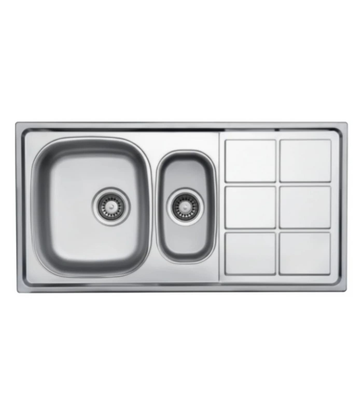 Évier Cuisine 1 Bac et Demi Inox 304 avec Égouttoir 1000 mm – EKE-1000-LTP