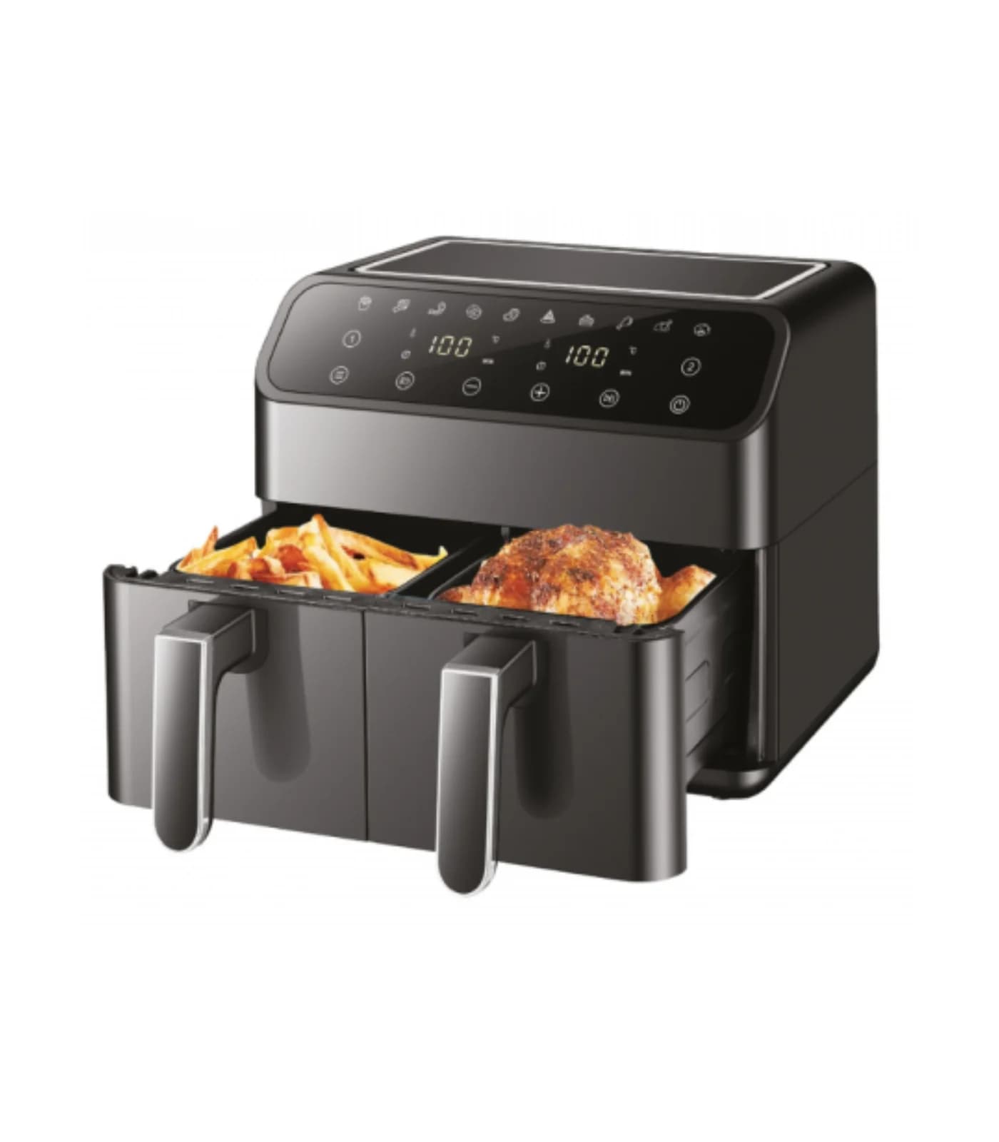 Friteuse à Air Double Bac 8 L (4L+4L) 200°C Tactile LED – PEAF-9912