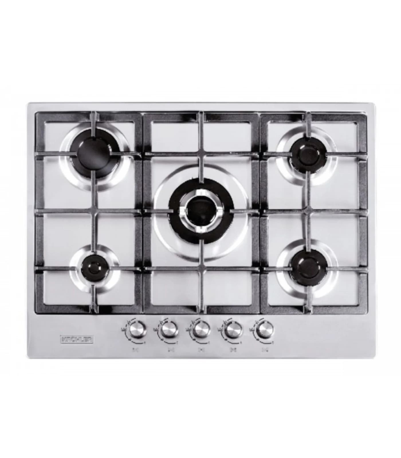 Plaque de Cuisson Gaz 70 cm 5 Feux Inox avec Sécurité FFD et Allumage Électrique – PGE-70-CIFFD-IN