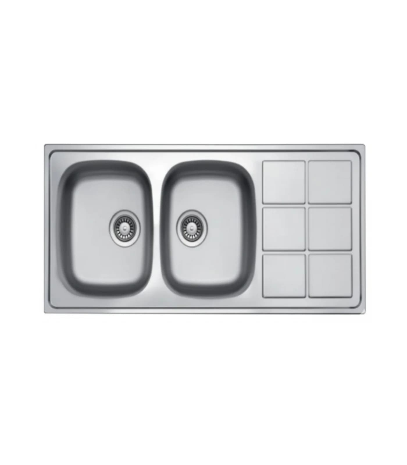 Évier Cuisine 2 Bacs Inox 304 avec Égouttoir 1160 mm – EKE-1160-LTP