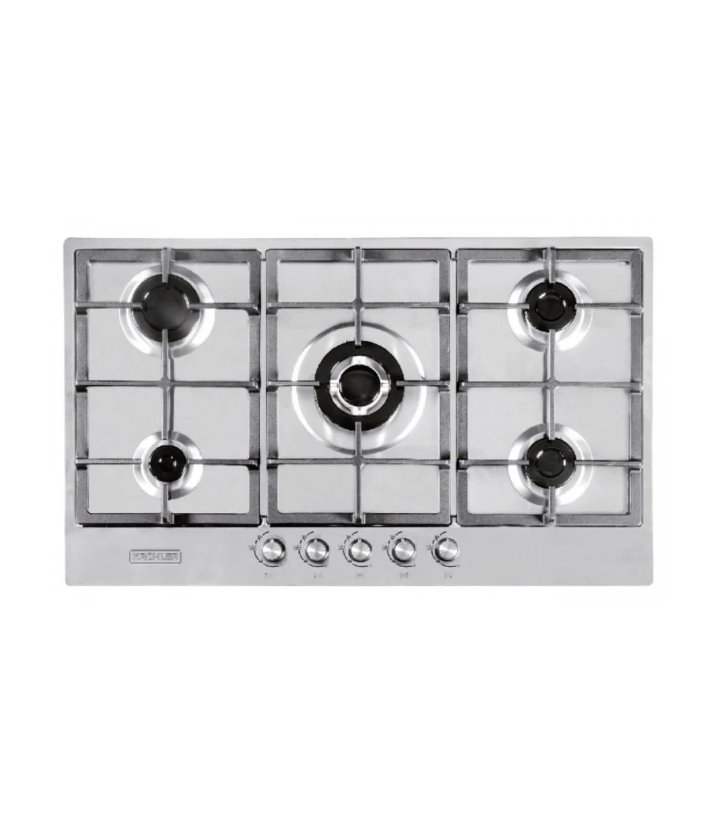 Plaque de Cuisson Gaz 90 cm 5 Feux Inox avec Sécurité FFD et Allumage Électrique – PGE-90-CIFFD-IN